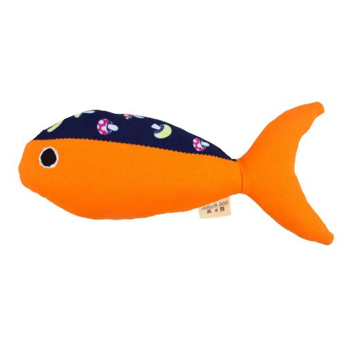 Hjlian Jouet Interactif En Forme De Poisson Pour Chat, Herbe A Chat, Tissu En Coton, Menthe, Son, Pour Animaux De Compagnie (Poisson Orange)