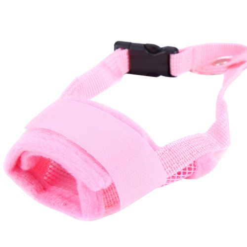 Hjlian 1 Masque Anti-Morsure Reglable Pour Chien, Museliere En Maille Respirante (Rose, Taille M)