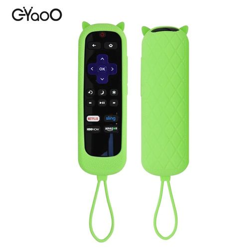 Étui pour télécommande Roku, housse pour TCL TV, bâton de cuisson à la vapeur, contrôleur de protection en Silicone, manchon de remplacement universel, lueur de la peau-Vert