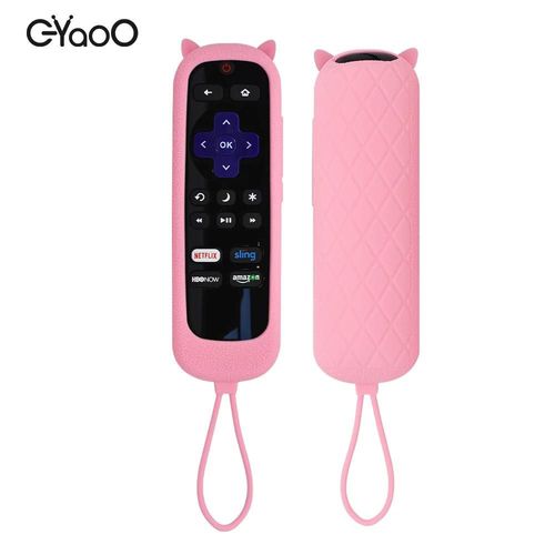 Étui pour télécommande Roku, housse pour TCL TV, bâton de cuisson à la vapeur, contrôleur de protection en Silicone, manchon de remplacement universel, lueur de la peau-Rose