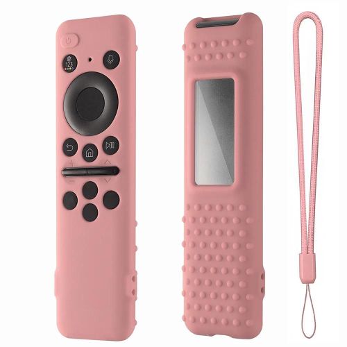 Juste de protection pour télécommande pour Samsung 8K Neo, QLED, HDR, Smart TV, manchon en silicone antichoc, housses de télécommande étanches-Rose