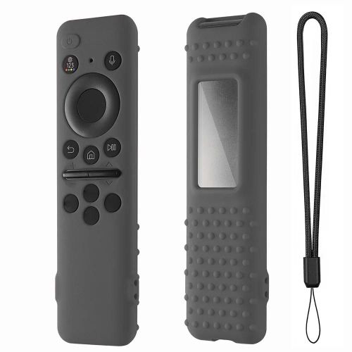 Juste de protection pour télécommande pour Samsung 8K Neo, QLED, HDR, Smart TV, manchon en silicone antichoc, housses de télécommande étanches-Gris foncé