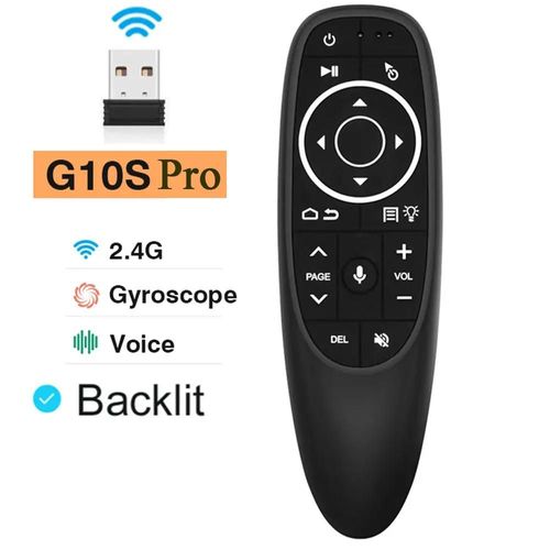 G10S G10S Pro Air Mouse télécommande vocale 2.4G Gyroscope sans fil IR apprentissage pour H96 MAX X88 PRO X96 MAX Android TV Box-G10S Pro Backlit