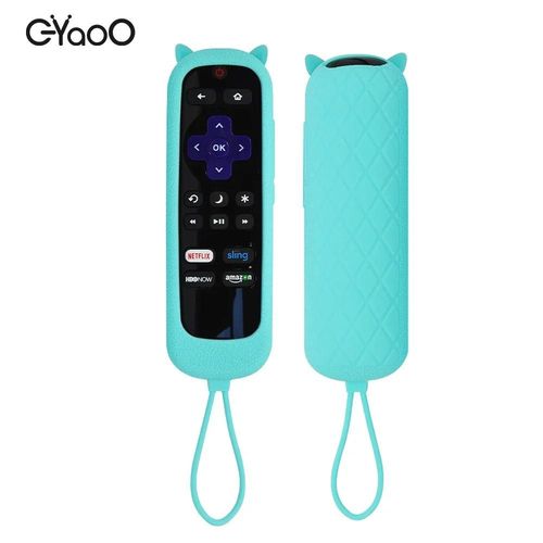 Étui de télécommande pour TCL Roku, housse de protection en silicone, manchon de remplacement universel, contrôleur TV Steaming Stick-Bleu