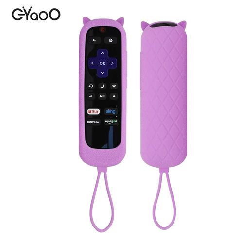 Étui de télécommande pour TCL Roku, housse de protection en silicone, manchon de remplacement universel, contrôleur TV Steaming Stick-Violet