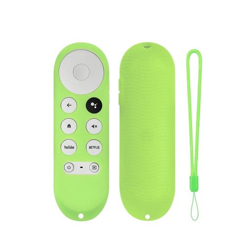 Coque en Silicone pour télécommande Google TV, étui de protection antichoc en Silicone pour télécommande vocale, brille dans la nuit-Glow Vert