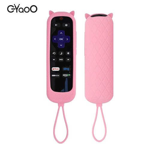 Étui de télécommande pour TCL Roku, housse de protection en silicone, manchon de remplacement universel, contrôleur TV Steaming Stick-Rose