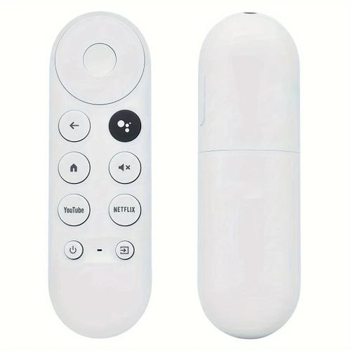 Télécommande vocale de remplacement Compatible avec Google Chromecast 4K Snow Smart TV Streaming Stick télécommande G9N9N-Blanc