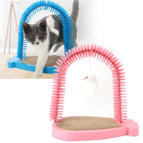 Hjlian Brosse A Poils D'animaux En Plastique, Arche A Chatouiller, Herbe A Chat, Peigne De Massage, Arche A Frotter, Fournitures De Toilettage (Rose)