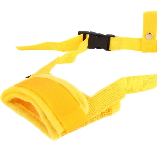 Hjlian 1 Masque Anti-Morsure Reglable Pour Chien, Museliere En Maille Respirante (Jaune Xl)