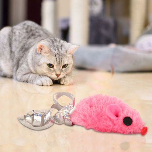 Hjlian Lot De 5 Peluches En Forme De Souris Pour Chat, Jouet Interactif A Macher, Avec Son