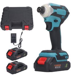 XYONG Visseuse a chocs sans fil 21 V, moteur sans balais, tournevis electrique, cle a chocs, rechargeable, CA 100-240 V, prise americaine