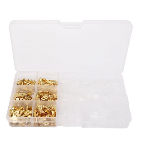 XYONG Kit de 270 manchons isolants pour connecteurs a sertir en laiton, assortiment de 2,8 mm, 4,8 mm, 6,3 mm, males et femelles, presses a froid