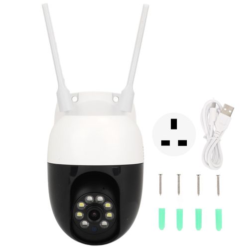 XYONG Camera sans fil 1080p avec detecteur de mouvement, vision nocturne, audio bidirectionnel, Wi-Fi, pour la securite de la maison, prise britannique 100-240 V