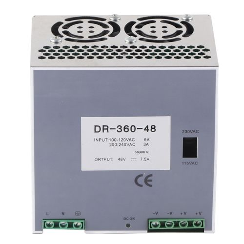 XYONG Alimentation CA vers CC 360 W, tension d'entree 100-120 V CA, tension d'entree 200-240 V CA, alimentation a decoupage, montage sur rail DIN, sortie 48 V