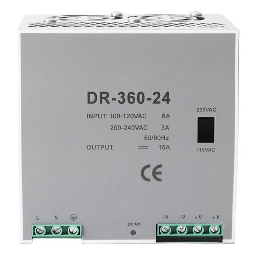 XYONG Alimentation CA vers CC 360 W, tension d'entree 100-120 V CA, tension d'entree 200-240 V CA, alimentation a decoupage, montage sur rail DIN, sortie 24 V