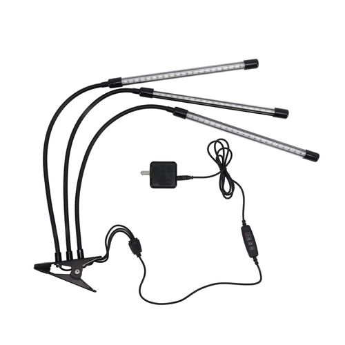 Xyong Lampe De Croissance A 3 Tetes Avec Clip Ip44, Lampe De Bureau Flexible A Intensite Variable Pour Plantes, Pour Ferme, Prise Americaine 100-240 V