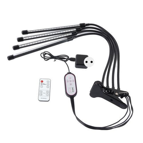 XYONG Lampe de croissance pour plantes d'interieur, lampe de croissance a pince, 80 LED ultra-lumineuses, avec col de cygne flexible, minuterie, prise UE 100-240 V