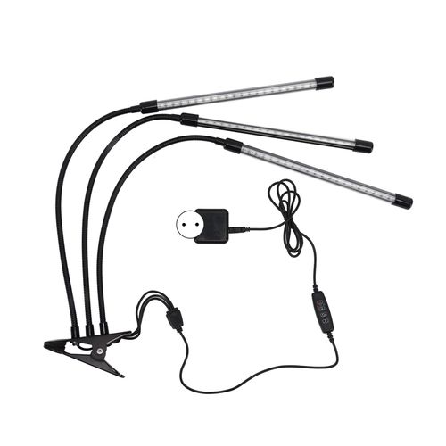 Xyong Lampe De Croissance A 3 Tetes Avec Clip Ip44, Lampe De Bureau Flexible A Intensite Variable Pour Plantes, Pour Ferme, Prise Ue 100-240 V