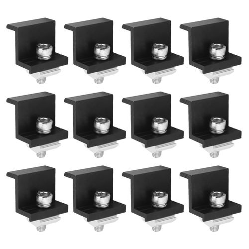 XYONG Lot de 12 pinces de fixation pour panneaux solaires photovoltaiques, en alliage d'aluminium, pour montage en Z, pour ferme, 35 mm/1,38 po