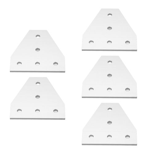 XYONG Lot de 5 plaques de fixation plates en alliage d'aluminium, 5 trous, resistance a la compression, support de plaque de reparation pour l'industrie en forme de L