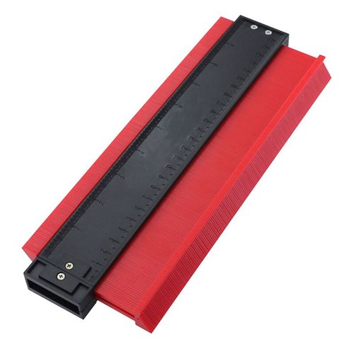 XYONG Jauge de contour multifonction, outil de mesure d'angle irregulier, regle de duplication de contour pour le travail du bois, rouge, 10 pouces