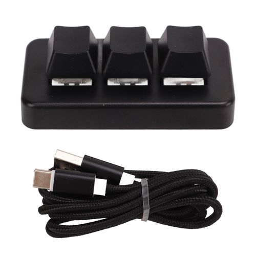 XYONG Mini clavier de commande a 3 boutons avec cable USB, clavier a boutons personnalise, clavier de programmation macro