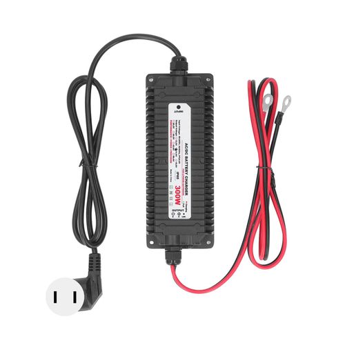 XYONG Chargeur de batterie au lithium etanche 12 V 14,6 V 20 A AC DC, en alliage d'aluminium, pour Lifepo4, entree 90-265 V AC, prise americaine