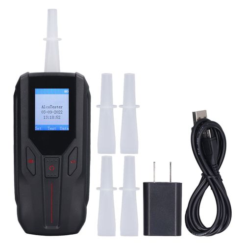 Xyong Ethylotest Numerique Portable Professionnel Haute Precision, Avec 5 Embouts Buccaux, Prise Americaine 100-240 V