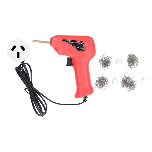 XYONG Chalumeau de soudage plastique avec agrafe, robuste et pratique, kit de pistolet de soudage plastique pour reparation de pare-chocs, prise AU 200-240 V, rouge