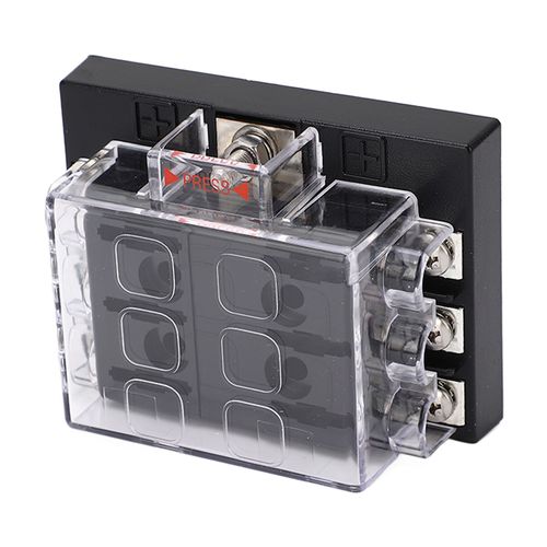 XYONG Boite a fusibles a lame ATC ATO, panneau de bloc etanche avec bus negatif pour voiture, camping-car, remorque, camion, fourgonnette, 12-36 V CC, 6 voies