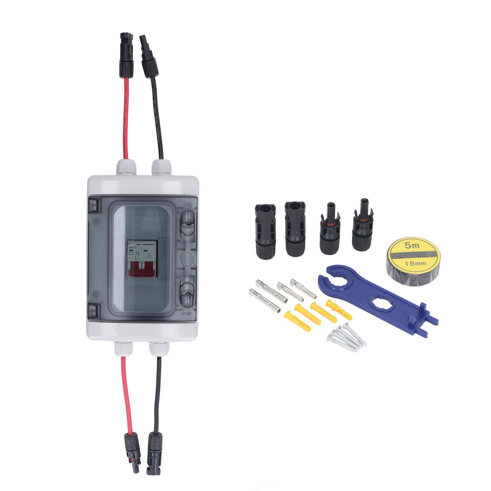 XYONG Disjoncteur CC, protection contre les surcharges, interrupteur de deconnexion solaire PV avec boitier etanche IP65 500 V 63 A