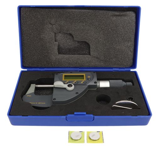 XYONG Micrometre numerique 0-25 mm, resolution 0,001 mm, etanche IP65, avec sortie RS232 SPC