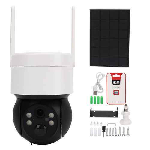 XYONG Camera de surveillance solaire IP65, etanche, sans fil, vision nocturne infrarouge HD, pour usage exterieur