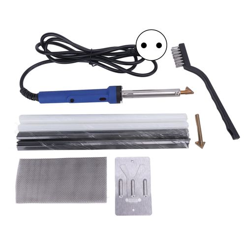 XYONG Kit de reparation de soudure plastique 80 W avec tiges, brosse en maille, outils de soudage portables pour pare-chocs de voiture, kayak, canoe, prise UE 220 V