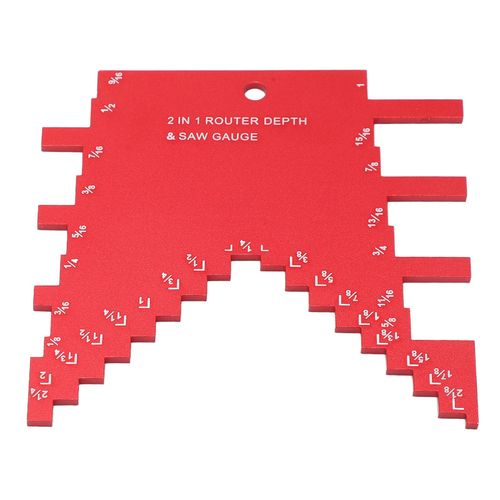 XYONG Jauge de profondeur etagee 2 en 1, alliage d'aluminium, marquage laser precis pour table de toupie, scie, rouge