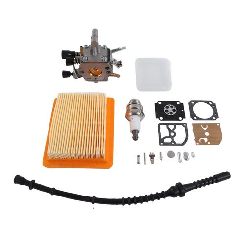 XYONG Kit carburateur pour debroussailleuse STIHL FS120, bougie d'allumage, filtre a air, joint de conduite de carburant, accessoires