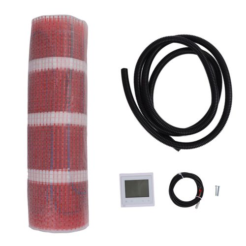 XYONG Tapis chauffant au sol electrique radiant 220 V avec thermostat, grande taille pour maison 3 m2 6 x 0,5 m / 19,69 x 1,64 pi 450 W