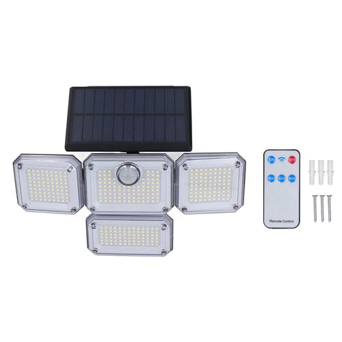 Xyong Lampadaire Solaire D'exterieur A 4 Tetes Rotatives, Flexible Et Pliable, Ip64, Resistant A La Chaleur