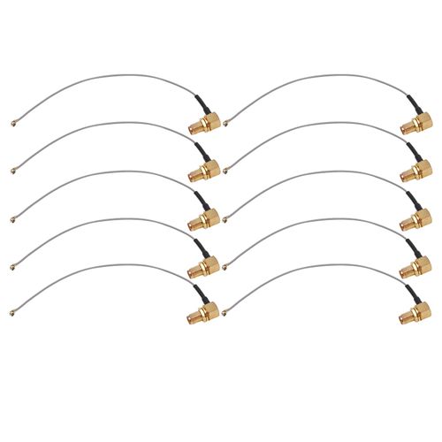 XYONG Kit de 10 cables coaxiaux RF a angle droit, connecteur femelle SMA vers ligne coaxiale IPX