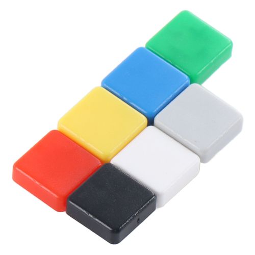 XYONG Lot de 350 boutons poussoirs industriels a commande momentanee, carres et droits, 7 couleurs, A14