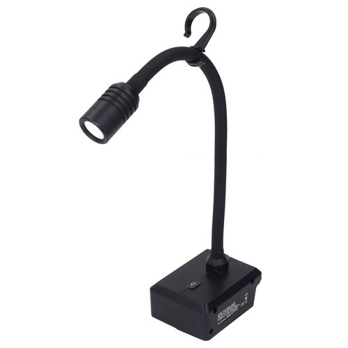 XYONG Lampe de travail LED sans fil a col de cygne, 3 modes, double port USB, avec crochet pour batterie 20 V