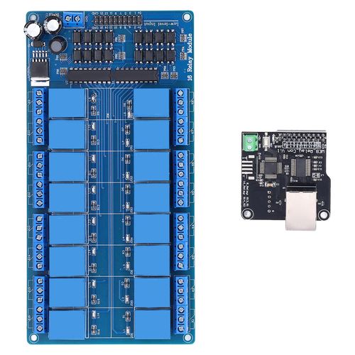 XYONG Carte controleur Ethernet, serveur Web reseau, module relais 16 canaux avec interface RJ45