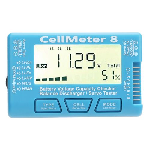 XYONG Testeur de capacite de batterie numerique, testeur de tension pour cellules LiPo Life Li-ion NiMH Nicd