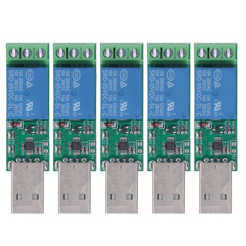 XYONG Lot de 5 modules relais sans pilote, 1 canal, carte controleur de commutateur de commande pour ordinateur PC 5 V