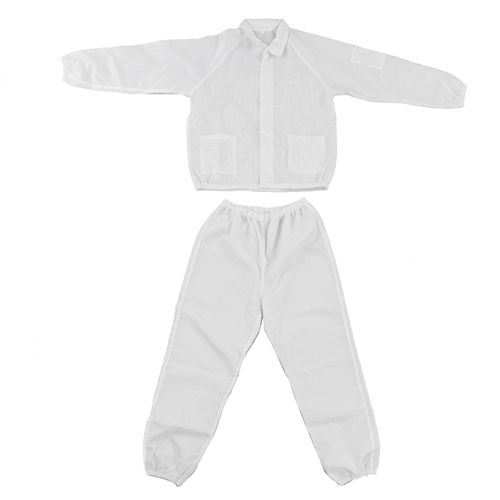 XYONG Combinaison de protection antistatique en polyester, combinaison de travail blanche fendue pour atelier, taille XXXL