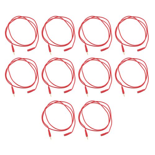 XYONG Lot de 10 cables de test electriques en laiton PVC pour fiches bananes, 2 mm, rouge