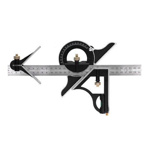 XYONG Regle equerre combinee de 300 mm, outil de mesure reglable pour menuiserie, ingenierie, travail du bois, reparation a domicile