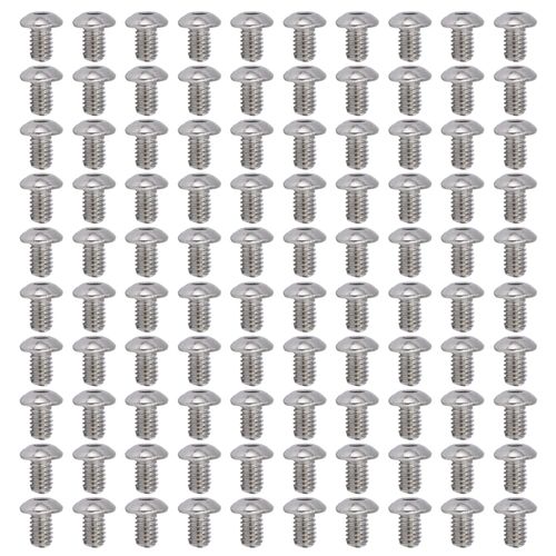 XYONG Lot de 100 vis a tete cylindrique a six pans creux M4 en acier galvanise pour machines de precision 2802-0004-0006