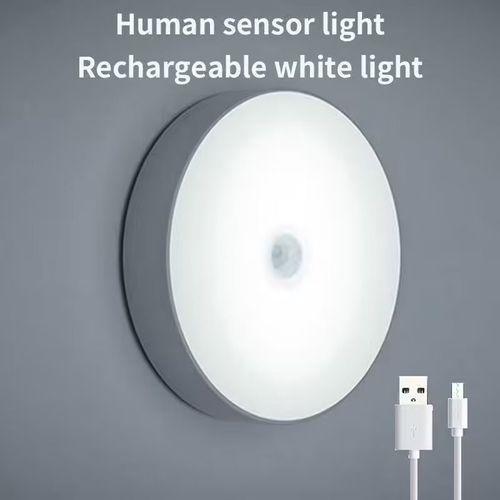 Lampe De Nuit Intelligente À Induction Humaine Led,Rechargeable Par Usb,Éclairage Existent D'Urgence,Pour Armoire De Oral Et,Lumières De Garde-Robe À Domicile - Type Sensor Light White-Ouragan X